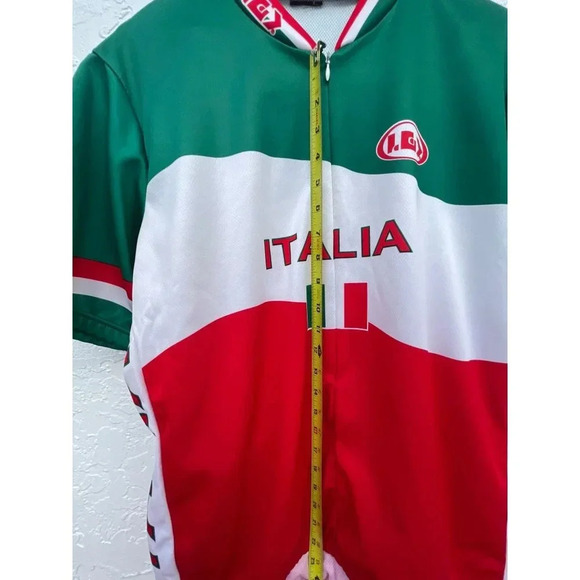 Mens Italia Flag Short Sleeve Full Zip Cycling Jersey Biking Top Tricolor Sz M/L - Picture 4 of 9